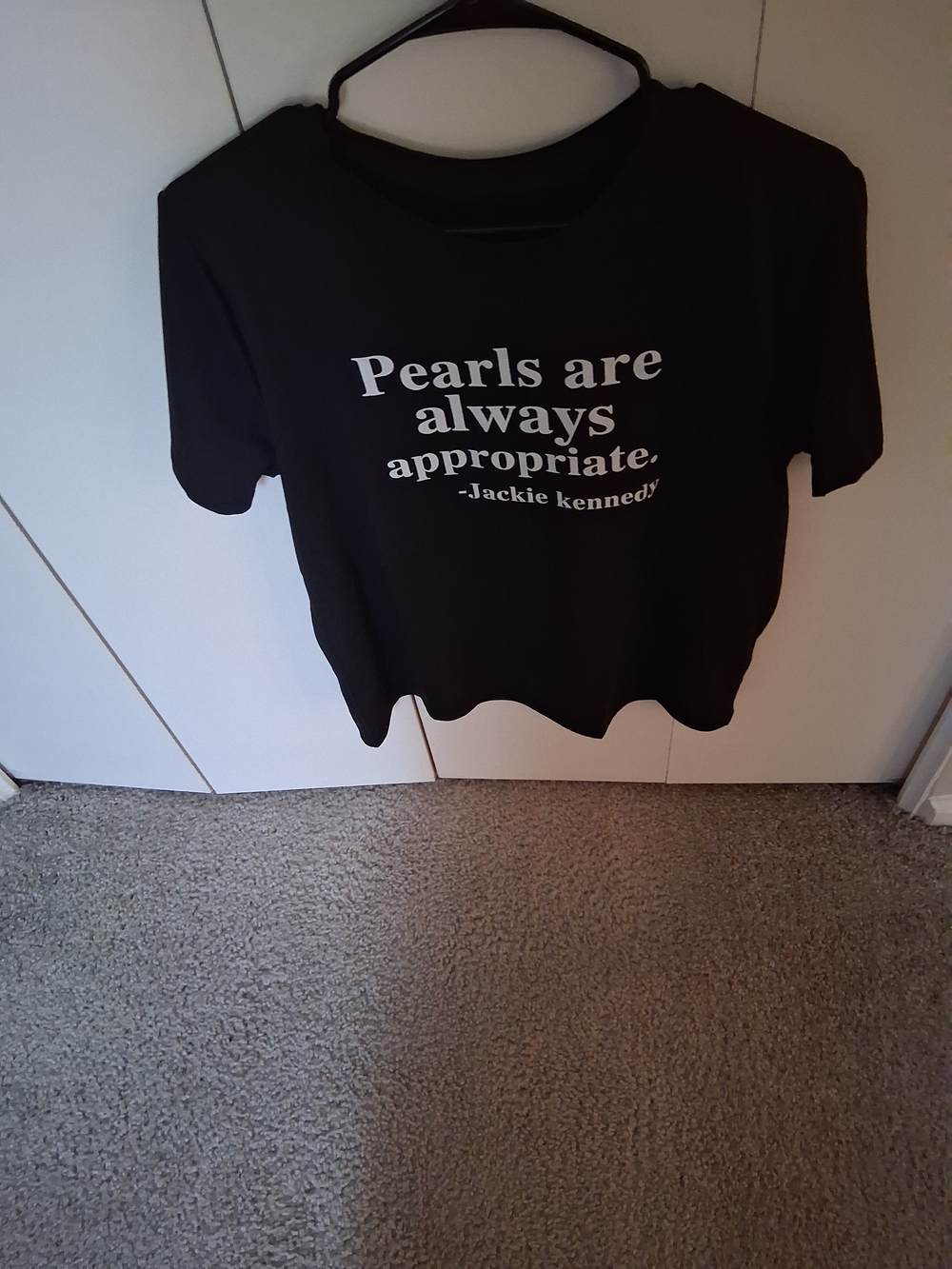 Black Graphic Tee with White Quote - Picture 2 of 2